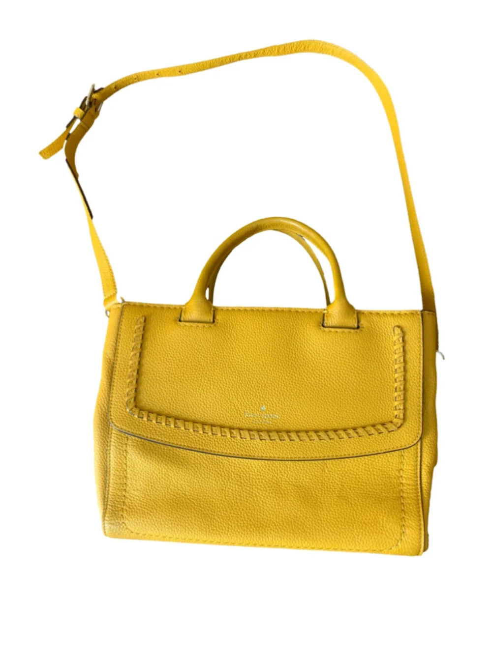 Kate Spade Margaux Saffron Yellow Satchel – Pebbled Leather Crossbody Tote